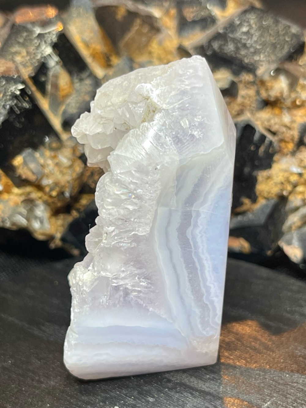 🌑Druzy Blue Lace Agate, Africa Crystal Tower🌑 - Picture 4 of 5